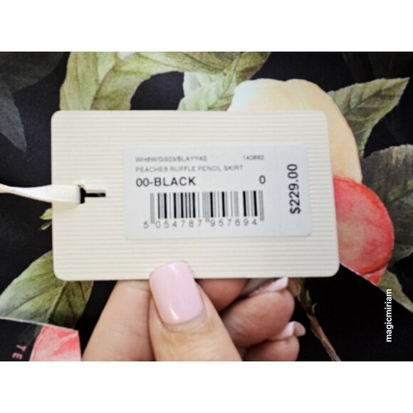 BNWT Ted Baker London Blayyke Peaches Ruffle Pencil Skirt - Picture 8 of 10